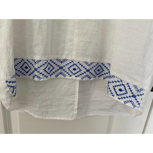 Old Navy Cover Up Tunic Large SS Blue Embroidery NEW - Picture 3 of 9